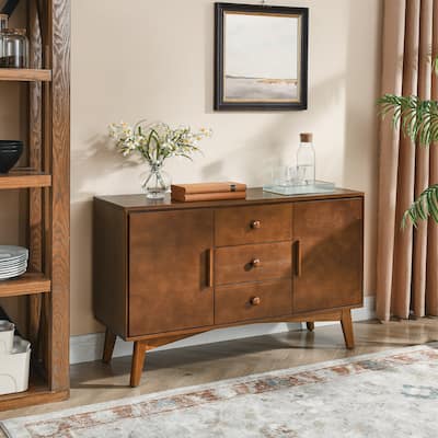 47.3" Mid Century Modern Sideboard Buffet Cabinet with Storage, Storage Cabinet with 2 Doors and 3 Drawers, Accent Console Table