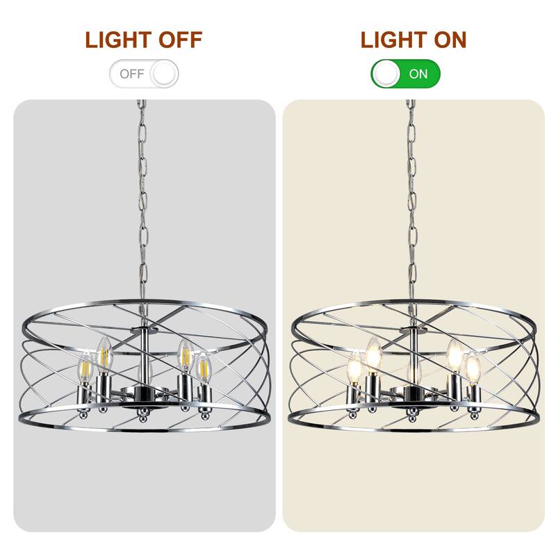 CurveCurio Elegant 20" Black Industrial Cage Chandelier with Adjustable 70" Chain for Modern Dining Spaces - 20" * 20" * 10"