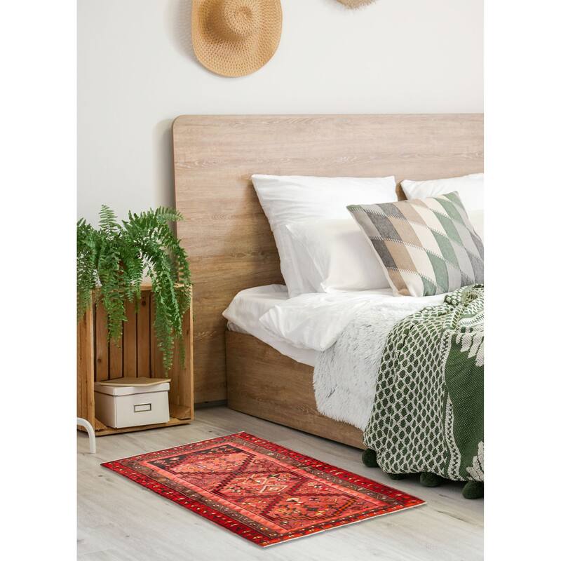 ECARPETGALLERY Hand-knotted Melis Vintage Red Wool Rug - 4'6 x 6'6