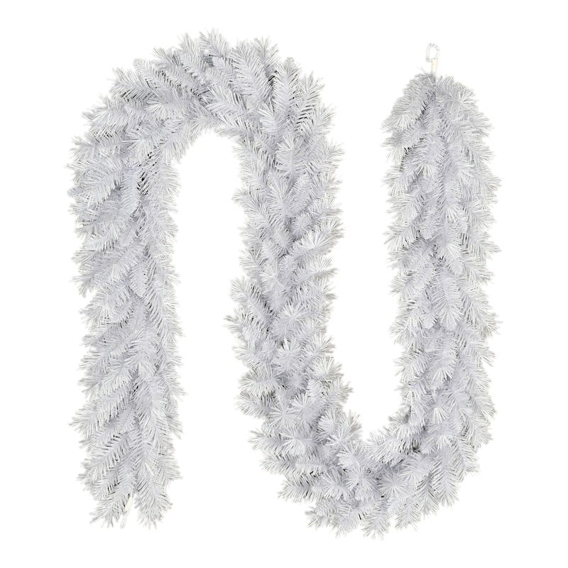 Puleo International 9' x 10" Artificial White Round Valley Pine Garland