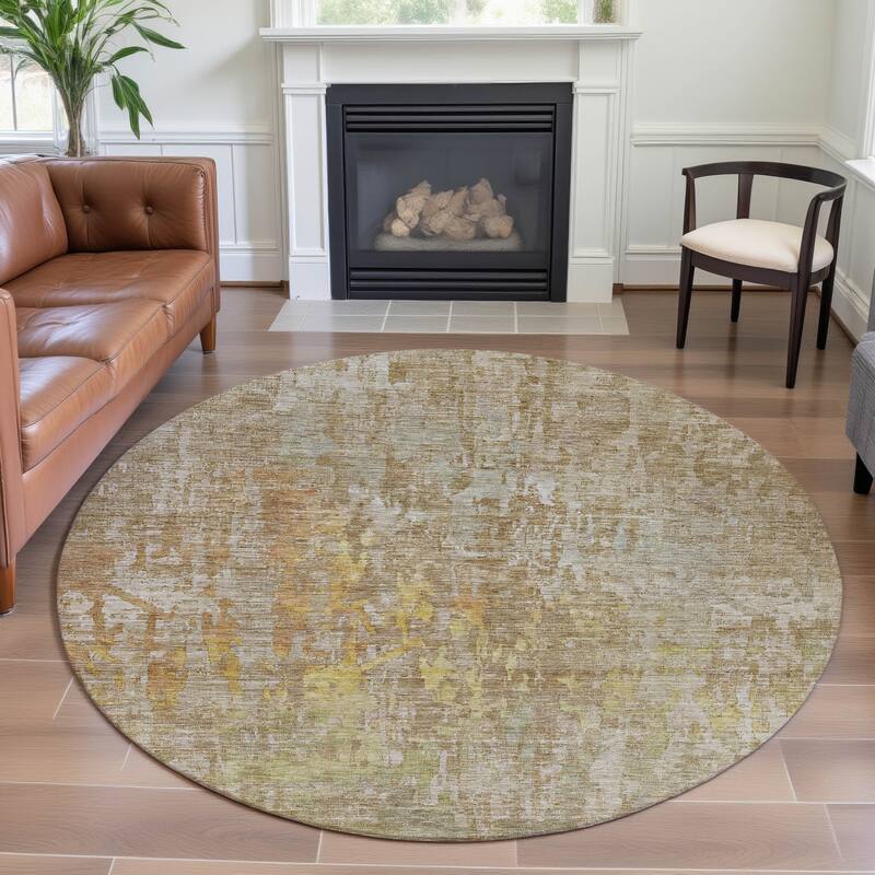 Premium Washable Super Soft Modern Ombre Mayfield Rug - Khaki - 8' x 8'