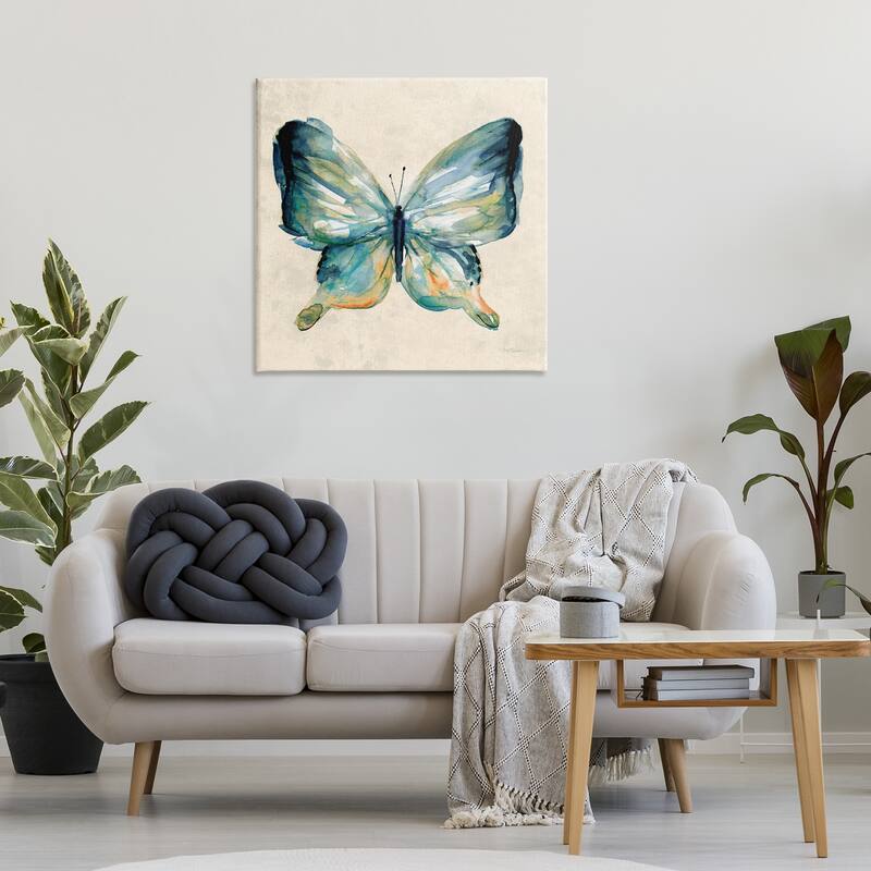 Stupell Bold Butterfly in Green Canvas Wall Art Design By Carol Robinson