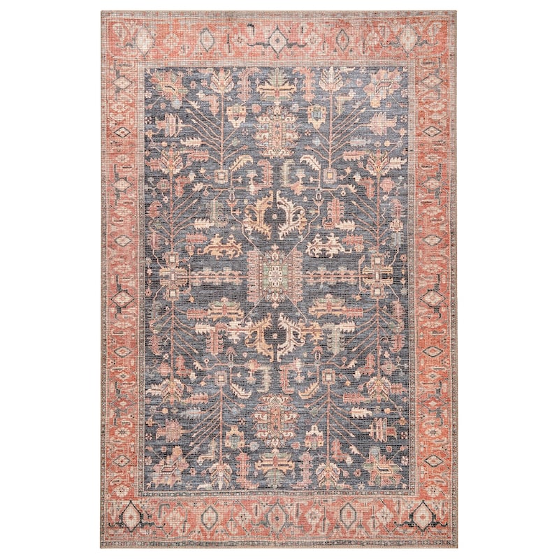 Terra by Obeetee Avalon Persian Border Rug - Red - 3'9" x 5'6"