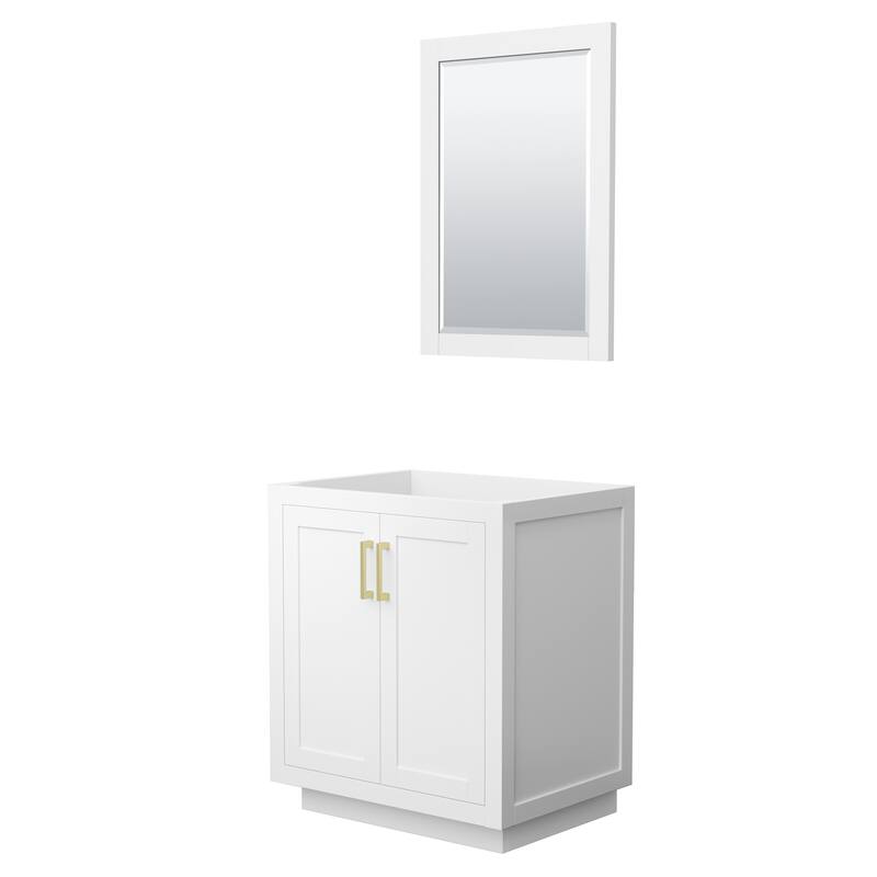 Wyndham Collection WCF2929-30S-CX-M24 Miranda 30" Single Free Standing - White / Brushed Gold Hardware