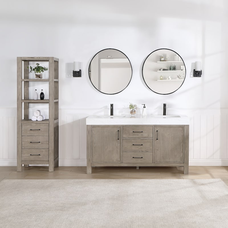 Miseno MV-703860M León 60" Free Standing Double Basin Vanity Set with