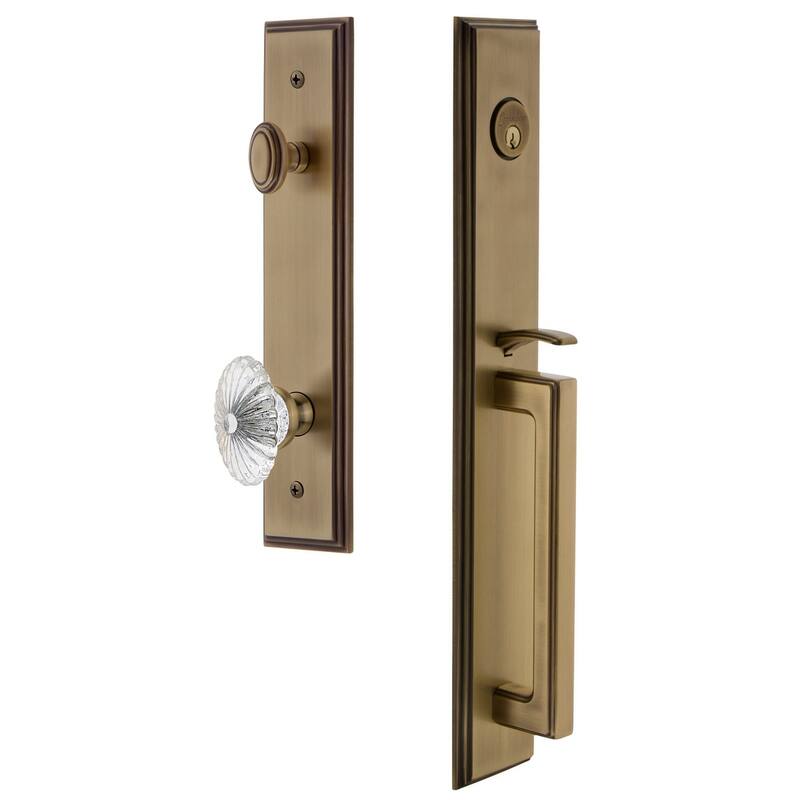 Grandeur Carre Solid Brass Rose Dummy Full Plate "D" Grip Handleset - Vintage Brass
