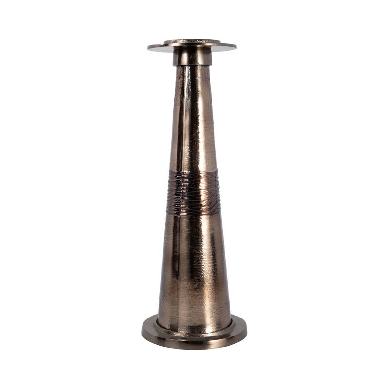 Sagebrook Home Modern Glass Bronze Antique Like Pillar Candle Holder