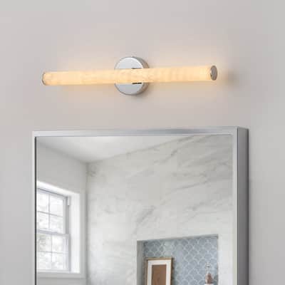 Modern Marble Dimmable Linear LED Vanity Light - Chrome