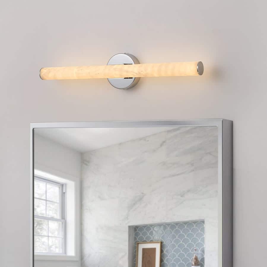 Modern Marble Dimmable Linear LED Vanity Light - Chrome