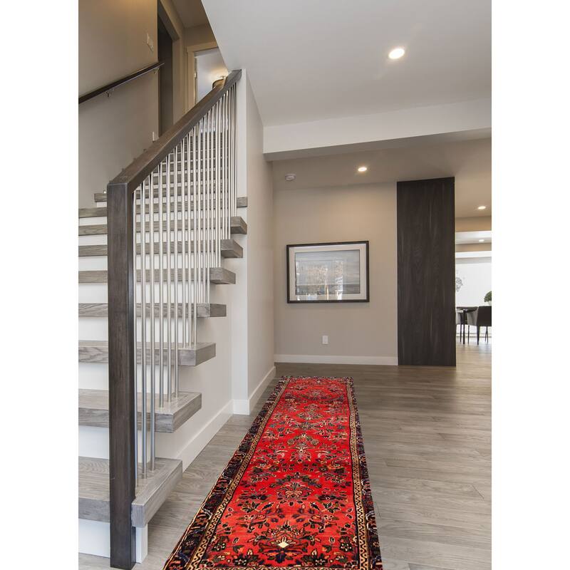 ECARPETGALLERY Hand-knotted Andelz Red Wool Rug - 2'10 x 11'3