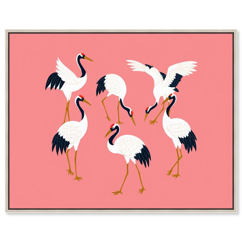 Crane Chorus Canvas by Art Remedy - Silver - 45" x 36"