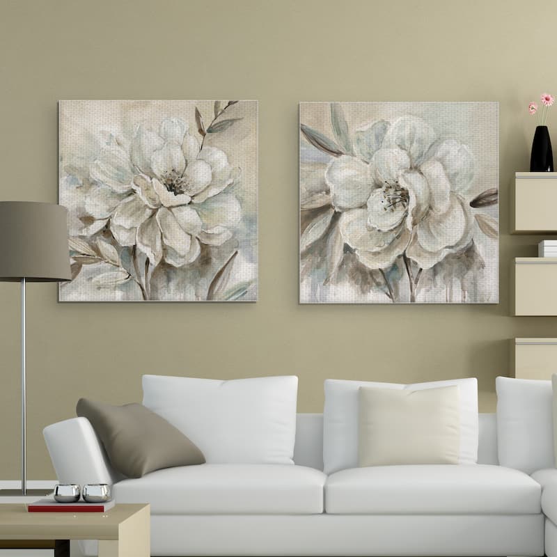 Neutral Bloom I, II by Carol Robinson Canvas Art Prints