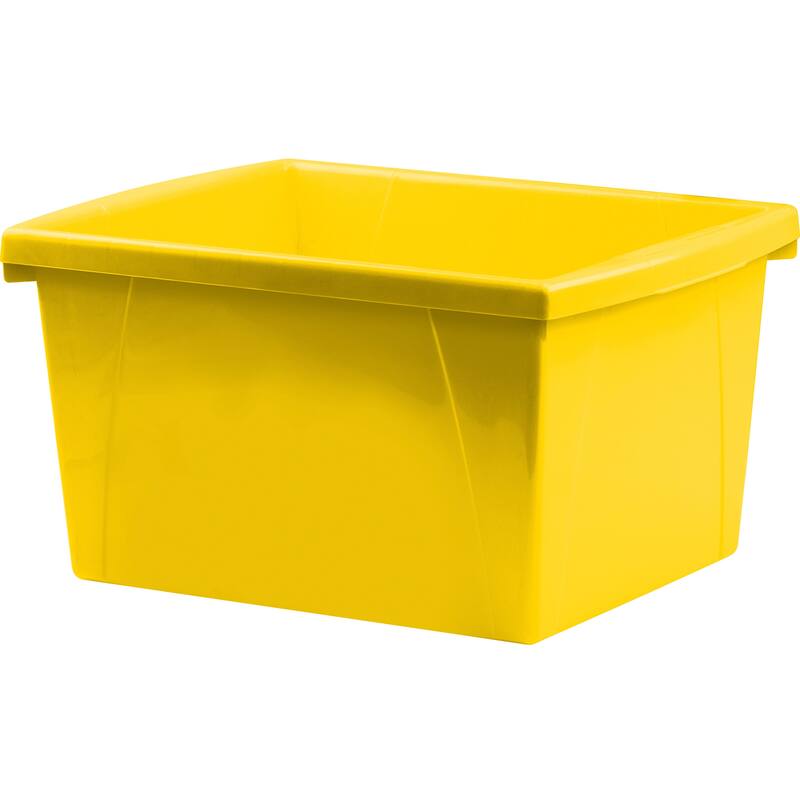 Storex 4 Gallon Storage Bin, Yellow, Pack of 3