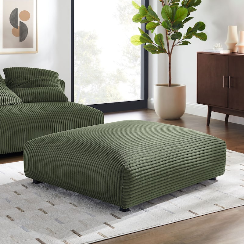 Solace Modular Corduroy Upholstered Ottoman - Fern