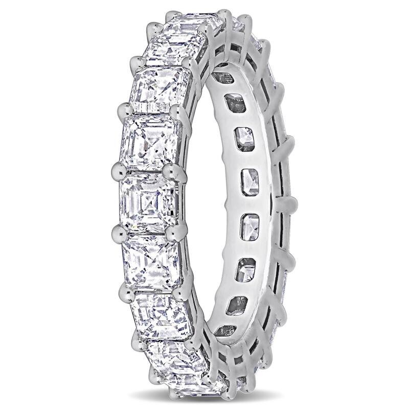 Miadora 4 3/8ct TDW Asscher-Cut Diamond Eternity Ring in 18k White Gold