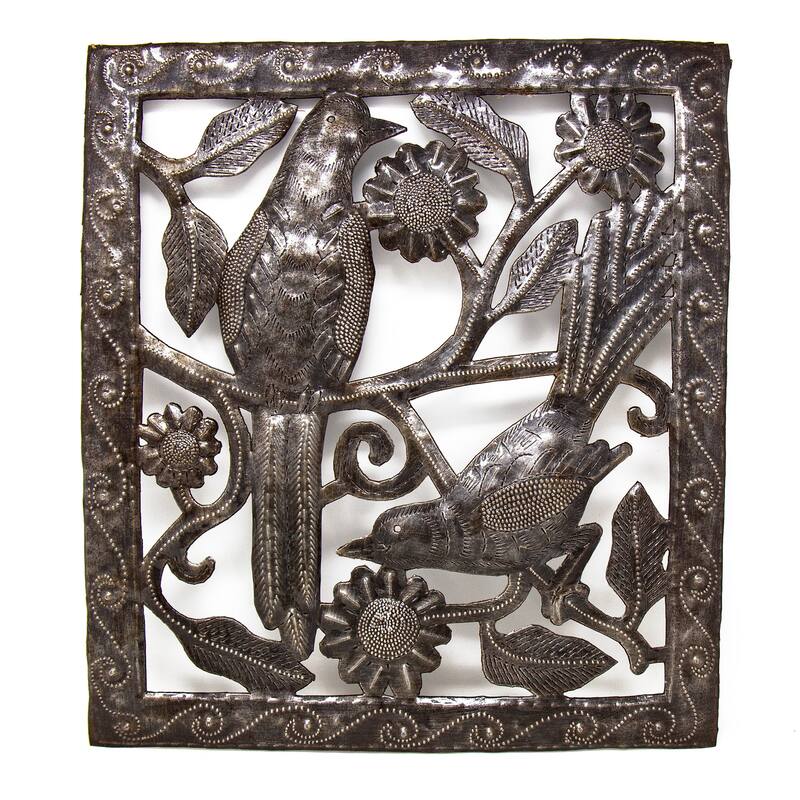 Handmade Two Birds Metal Wall Art (Haiti)