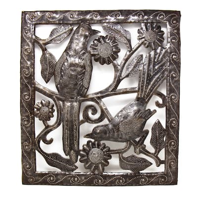 Handmade Two Birds Metal Wall Art (Haiti)