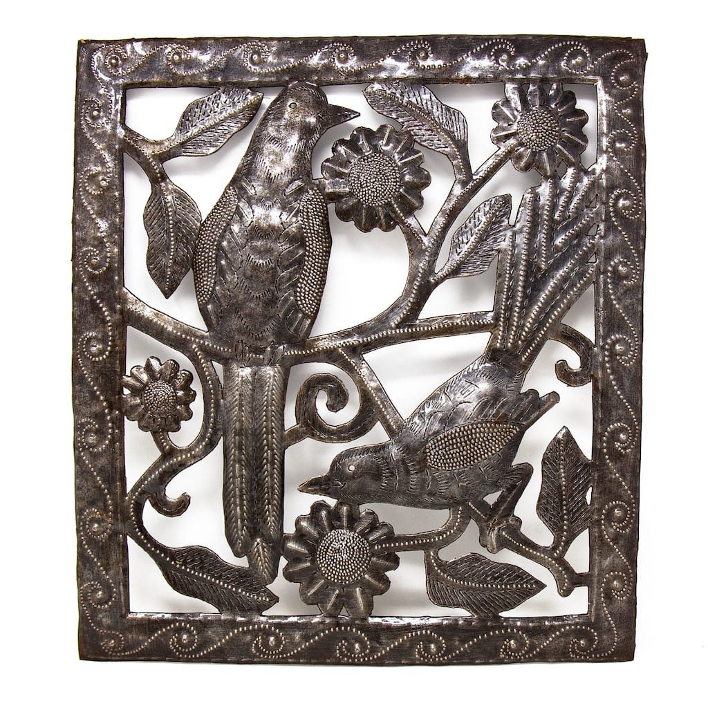 Handmade Two Birds Metal Wall Art (Haiti)