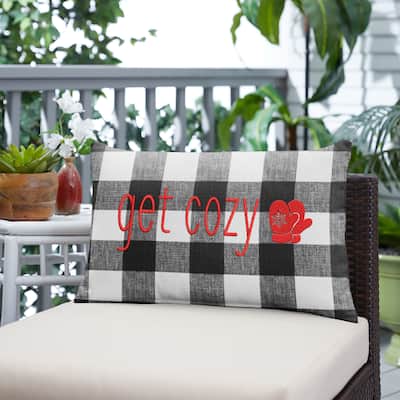 Get Cozy Black Buffalo Plaid Indoor/ Outdoor Pillow, 13 in x 20 in