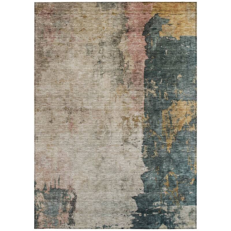 HomeRoots Abstract Transitional Rectangle Outdoor Rug