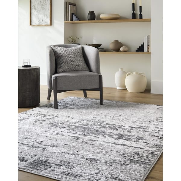 slide 2 of 15, Livabliss Sunrise Modern & Contemporary Abstract Area Rug Slate - 2' x 2' 11"