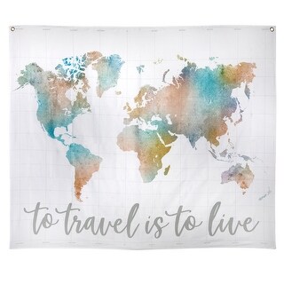 stratton home decor to travel is to live watercolor map wall tapestry overstock 32548603
