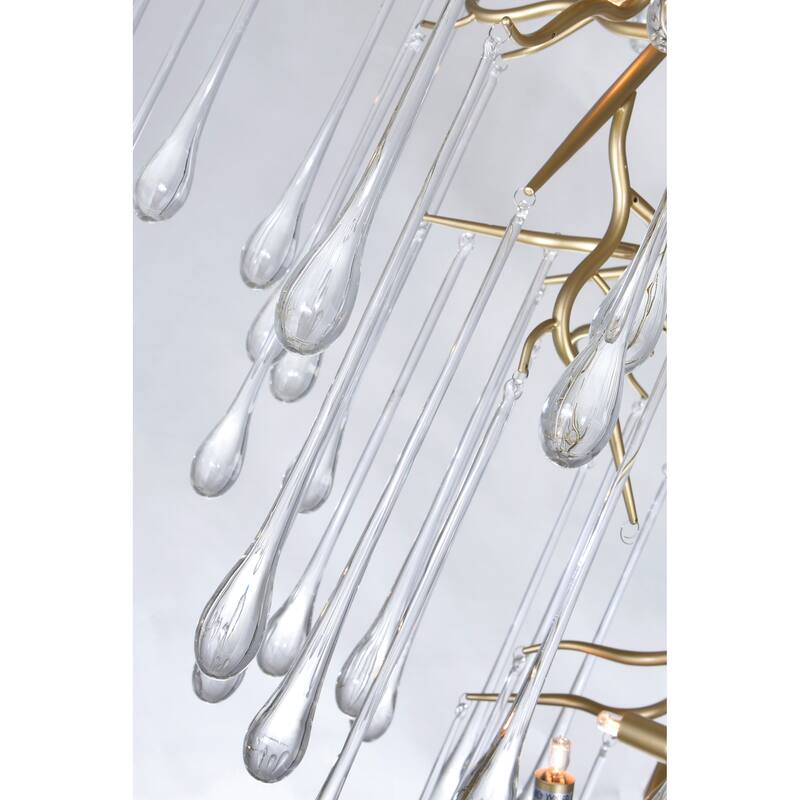Anita 12 Light Gold Leaf Chandelier - Gold Leaf