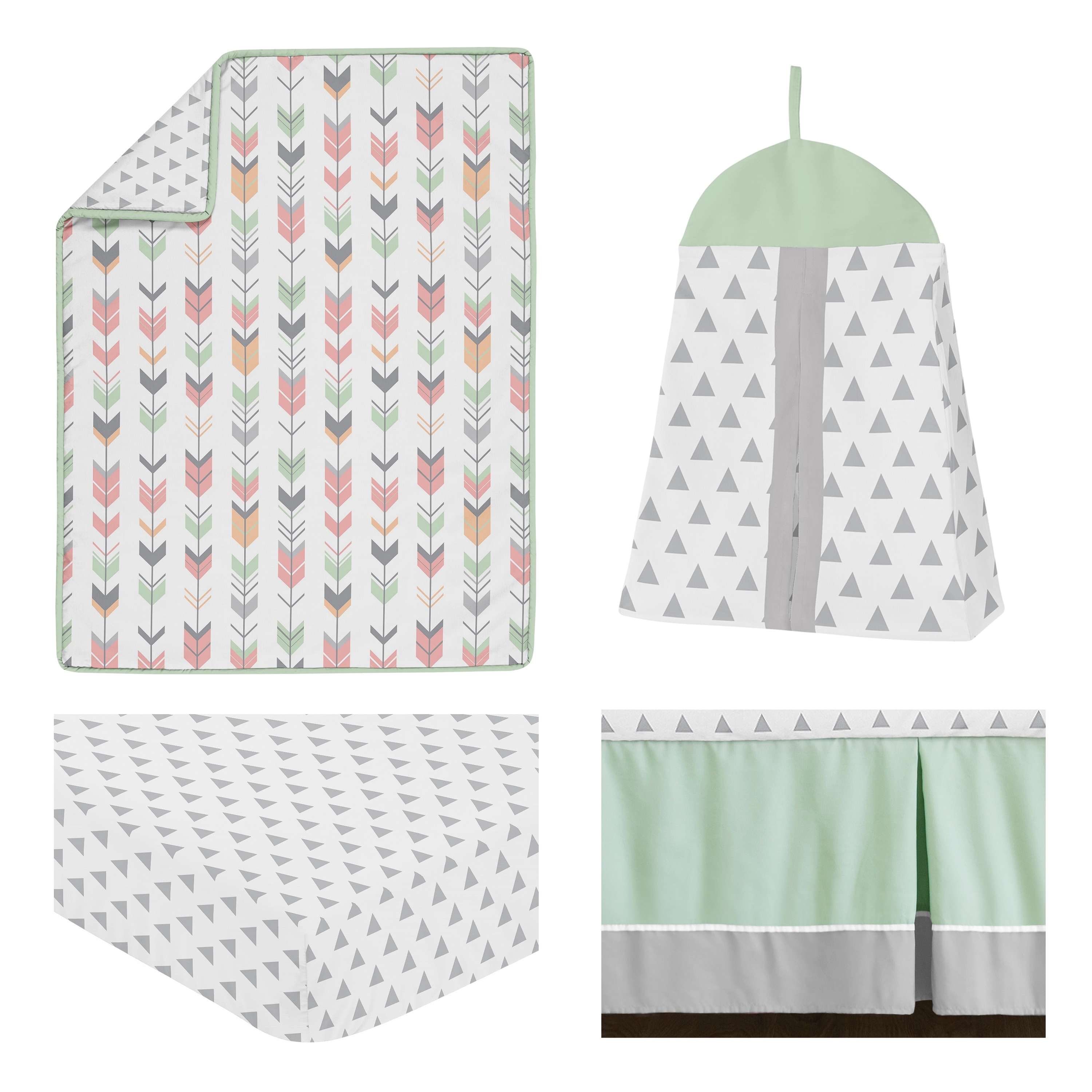 Sweet jojo designs mod arrow collection coral and mint clearance