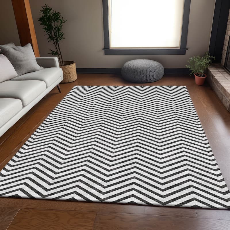 Premium Washable Super Soft Modern Chevron Mayfield Rug
