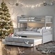 preview thumbnail 2 of 18, Luxury Twin-Over-Full Bunk Bed with Twin size Trundle and Drawers for Bedroom, Sturdy Construction & Unique Design, Grey