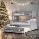 preview thumbnail 42 of 58, Luxury Twin-Over-Full Bunk Bed with Twin size Trundle and Drawers for Bedroom, Sturdy Construction & Unique Design
