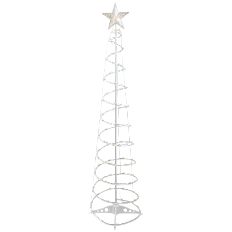 6ft LED Spiral Cone Tree Christmas Decoration Warm White Lights