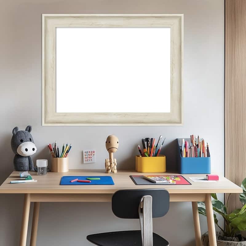 Amanti Art Regal Birch Cream Framed Dry Erase Magnetic Board