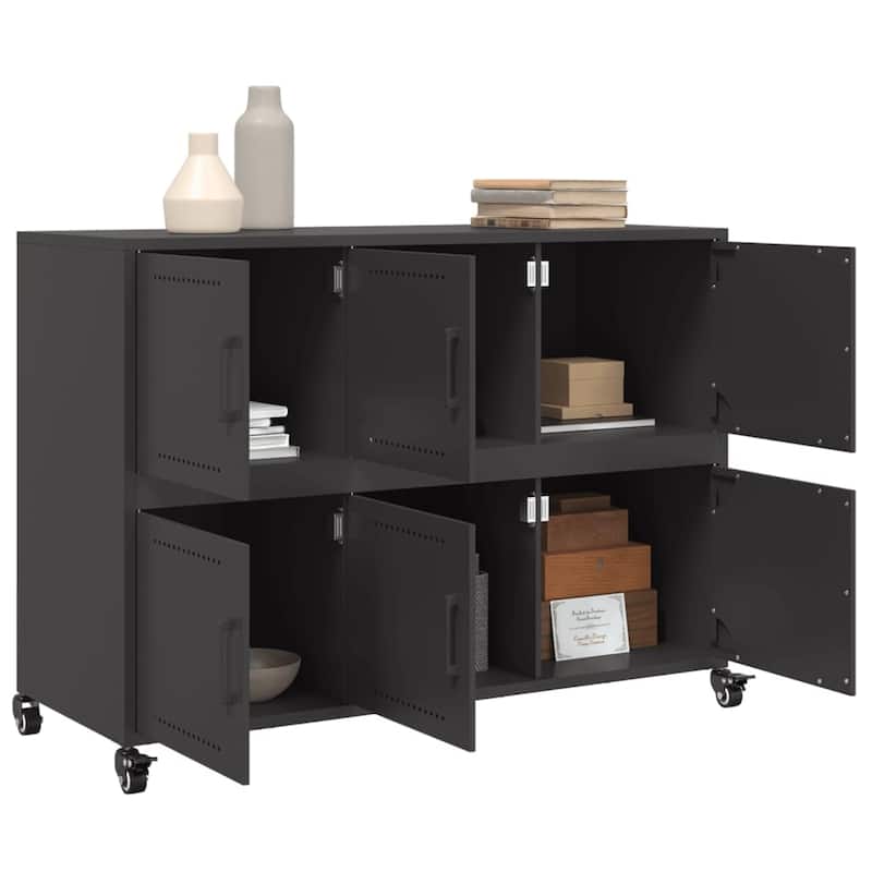 vidaXL Sideboard Cupboard Storage Organizer Living Room Cold-rolled Steel - 15.4 x 39.6 x 28.3