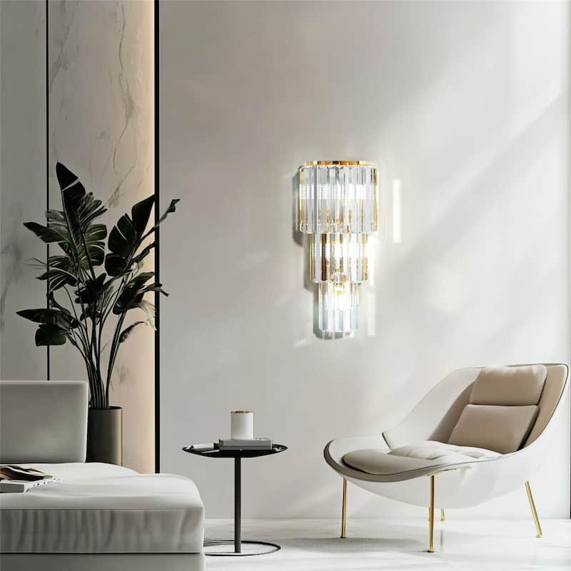 Modern Wall Sconce Contemporary Crystal Gold Bathroom Light Fixtures