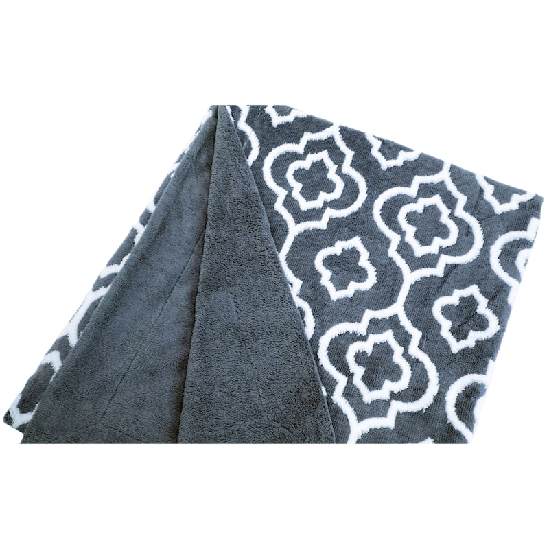 Jacquard Sherpa Throw Blanket 50"x60"