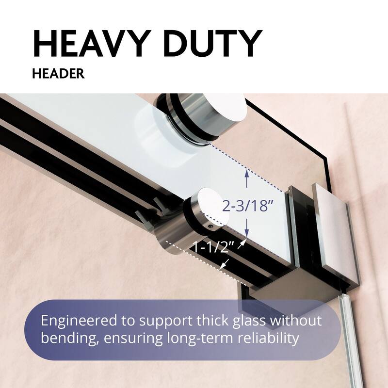 VS Series 68" - 72" W X 78" H Soft Closing Frameless Double Sliding Shower Doors With 3/8" Tempered Clear Glass