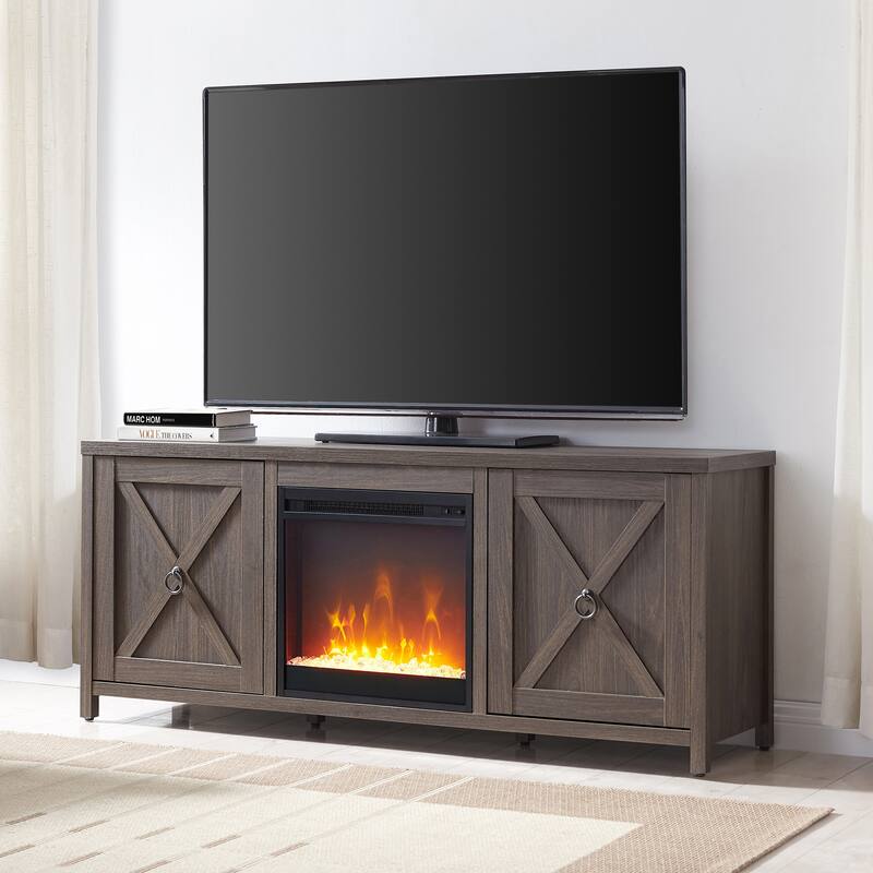 Granger 58" TV Stand with Crystal Fireplace Insert