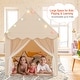 preview thumbnail 5 of 8, Gymax Kids Playhouse Tent Large Castle Fairy Tent w/ Star Lights Mat