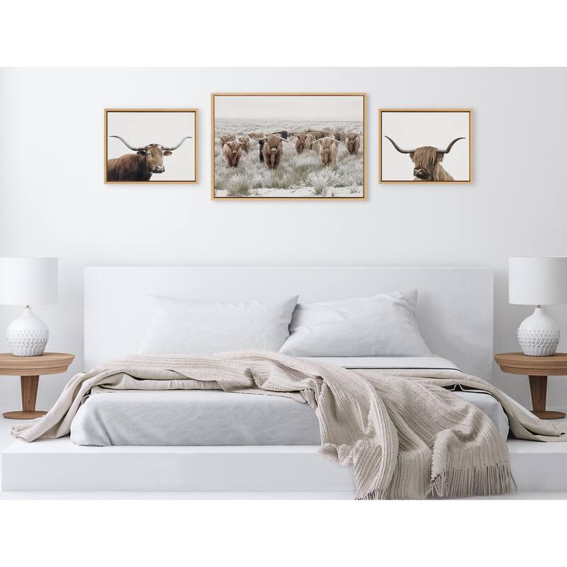 Kate and Laurel Sylvie Cows Canvas Art Set by The Creative Bunch Studio