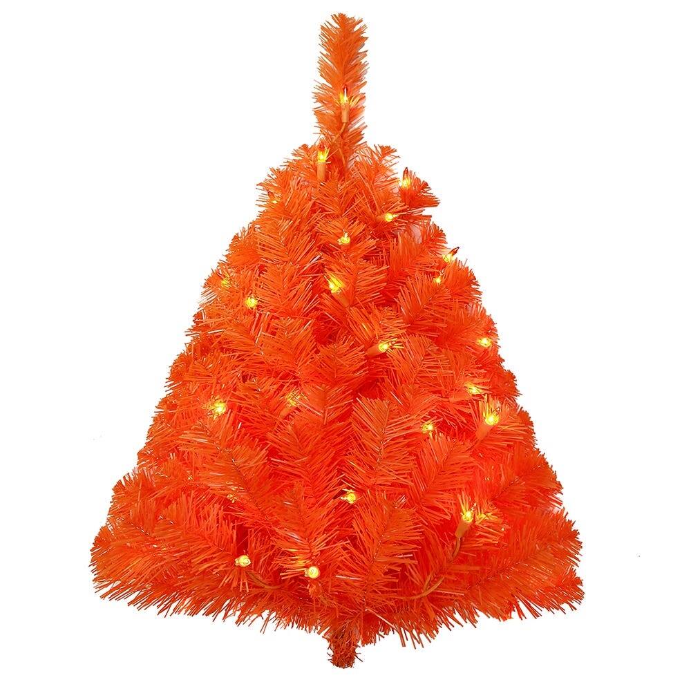 Kurt Adler 24-Inch Pre Lit Incandescent Orange Wall Tree