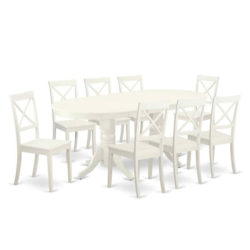 Southwestern 9-Piece Kitchen Dining Set - Butterfly Leaf Table & 8 Chairs - 76.3