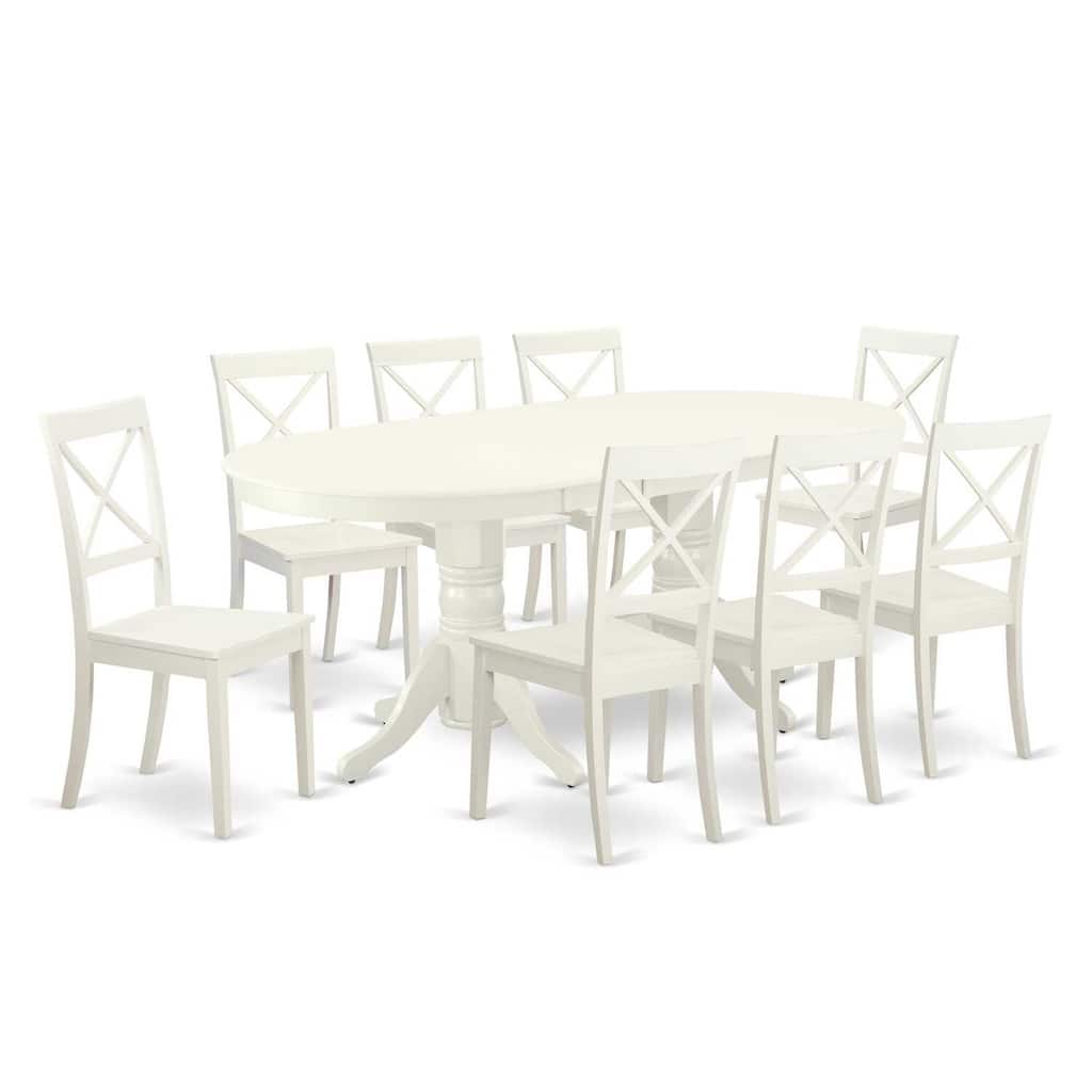 Southwestern 9-Piece Kitchen Dining Set - Butterfly Leaf Table & 8 Chairs - 76.3