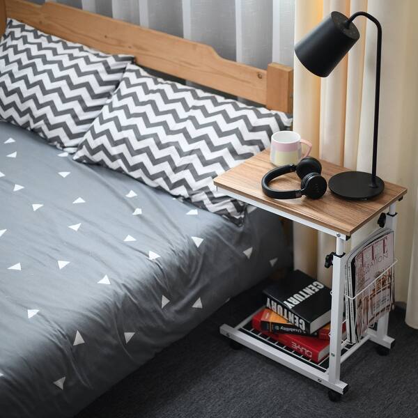 Height Adjustable Sofa Side Table Wheel Mobile Computer Desk With Storage Basket 18 9x 11 8x22 29 9 Inches On Sale Overstock 31926029 Brown Help your side tables & end tables fit right in. usd