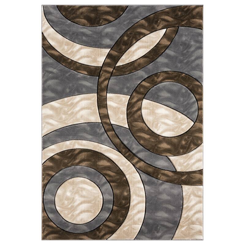 Orelsi Collection Abstract Area Rug - 2'1" x 3'3" - Brown/Gray
