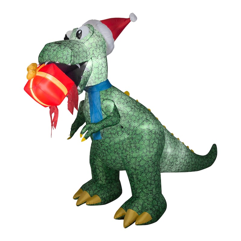 National Tree Company 9.5 ft. Inflatable Tyrannosaurus Rex with Gift