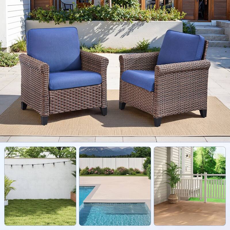 Pocassy Outdoor Sofa Swivel Chairs Patio Chair Funiture Set