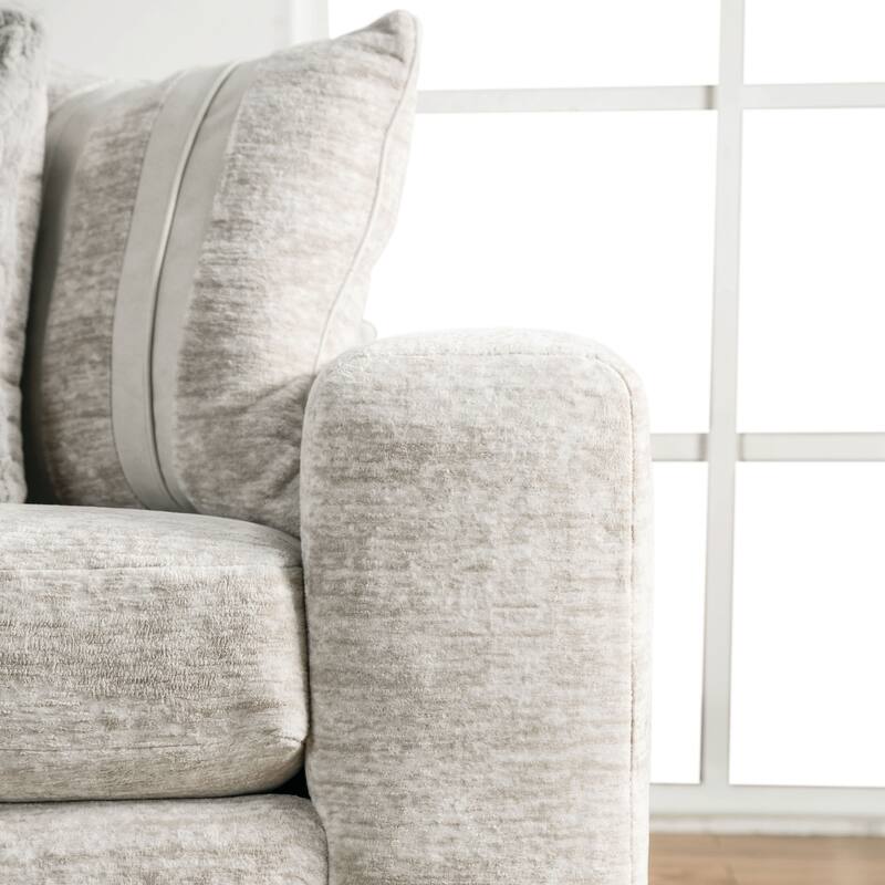 Furniture of America Rilsa USA Made 2-Piece Grey Upholstered Sofa Set with Pillows