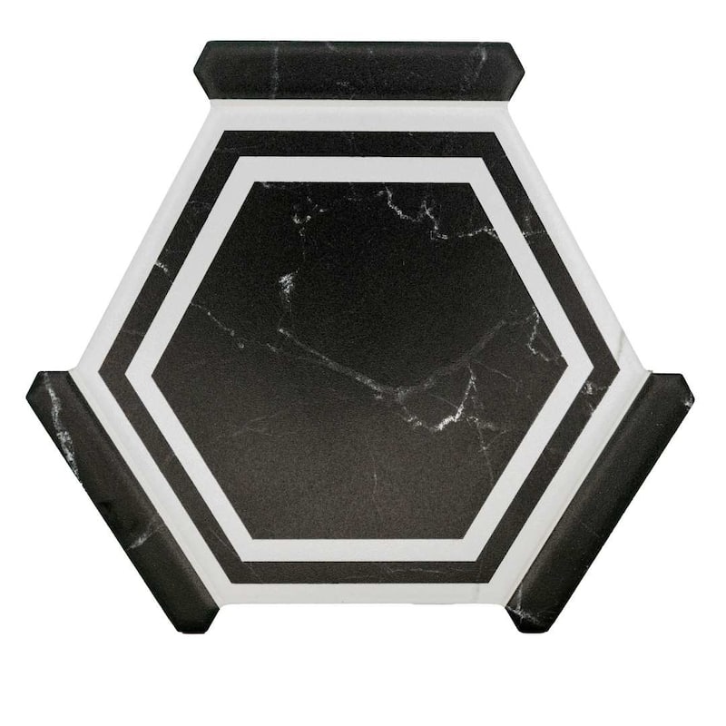 Kykuit 8.6x9.8 Satin Porcelain Hexagon Tile - Floor, Wall, Backsplash
