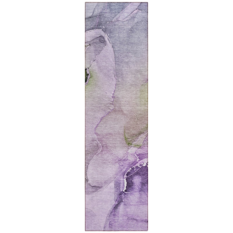 Alsive Modern Art-Inspired Weather Resistant Timeless Fusion Runner Outdoor Rug - 2' X 8'